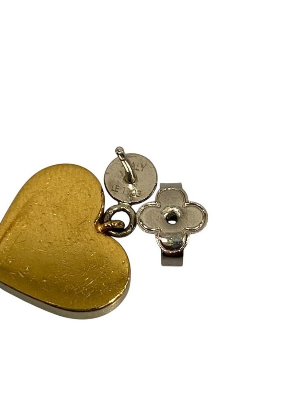 Louis Vuitton Bookle D'oreil Earrings Set Silver Color Gold - Picture 10 of 11